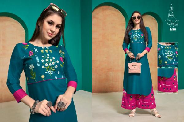 Diksha-Netra-1 Rayon Kurti With Plazzo Readymade Collection